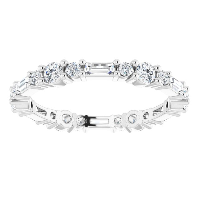 0.96 ct. Baguette & Round Diamond Eternity Band-VIRABYANI